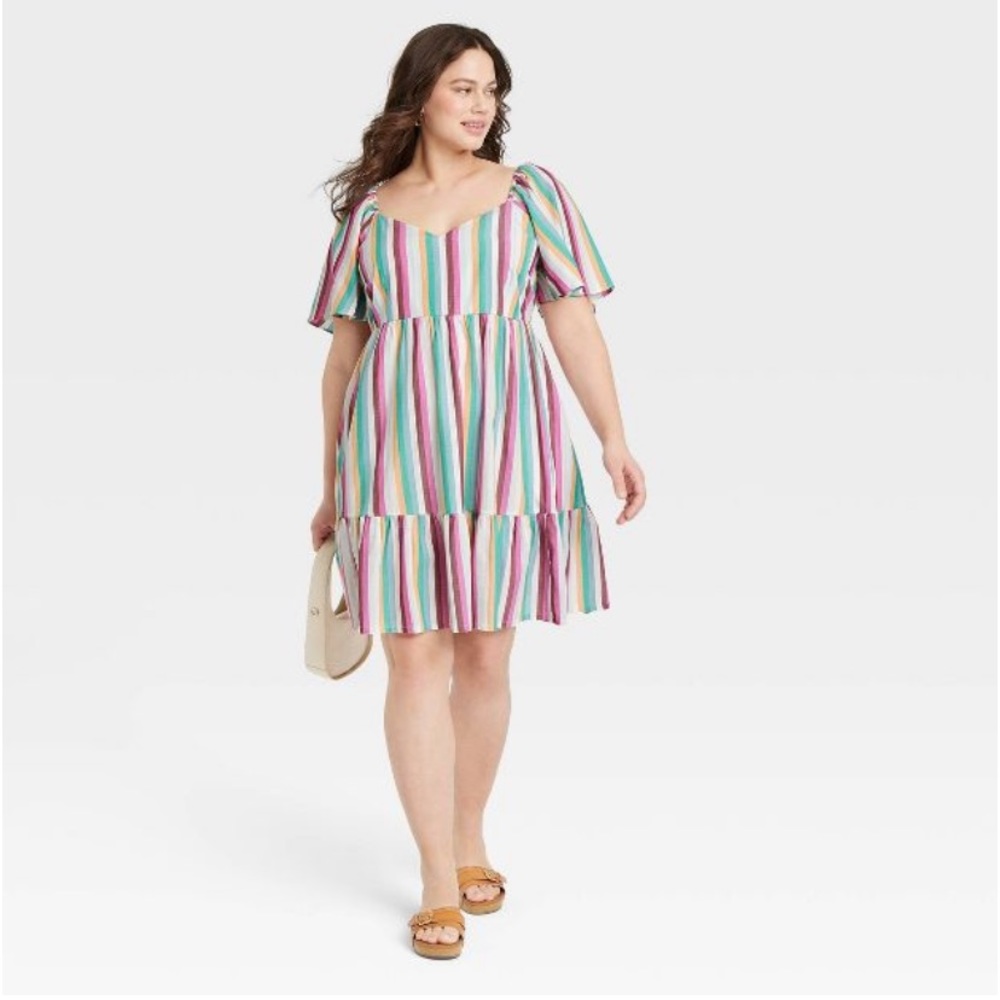 Ava and Viv multicolor flutter dress